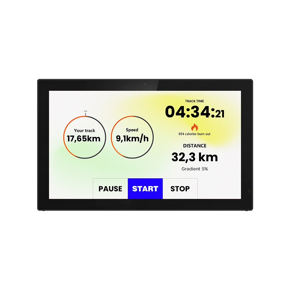 ODM Big Screen Anti Glare Eye Protection Iot Ai Smart Bike Fingerprint Face ID Unlock Bluetooth WiFi Fitness Networking System Control Touch Screen Monitor