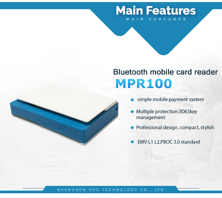 Cheap Bluetooth Mobile IC POS Biometric Bt Swipe Credit Card Reader with Free Sdk (MPR100)
