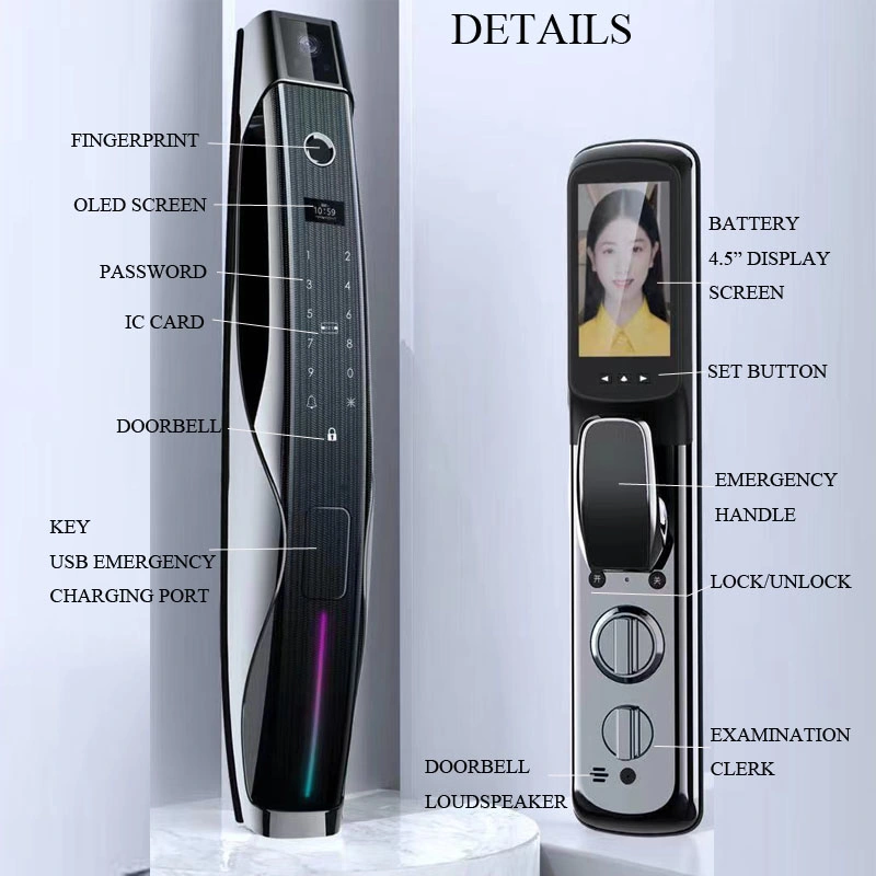 Video Motion Detection Fingerprint Password Unlock Smart Door Lock by Dingding Software