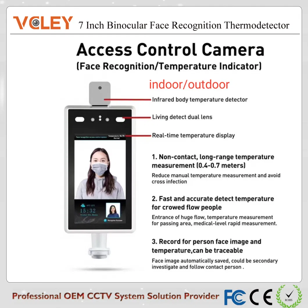 Infrared Thermal Scanner Face Recognition Temperature Detection Terminal Access Control System