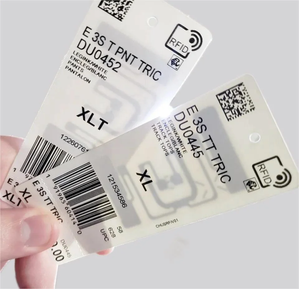 860-960MHz UHF Passive Long Reading Distance U7/8 RFID Garment Clothing Label Tag