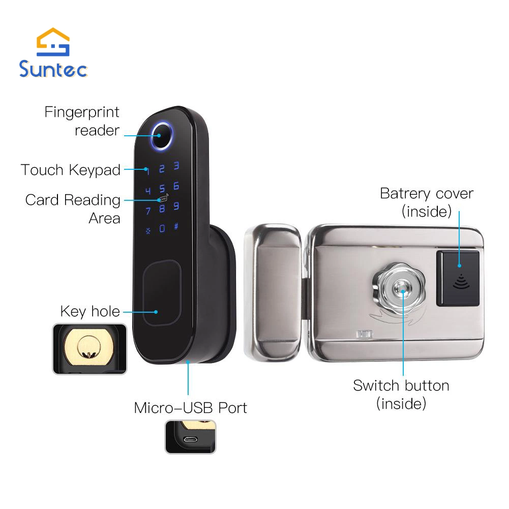 Handle Smart Door Lock Electrical Fingerprint Waterproof Digital Lock