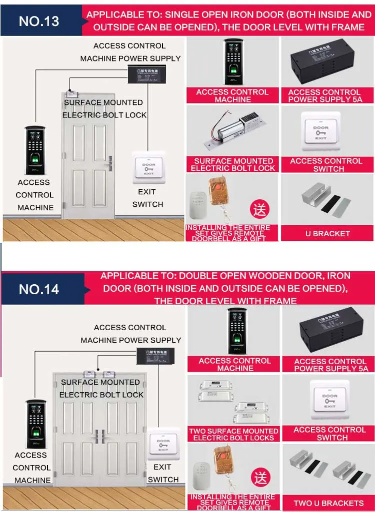 Fp06 Multi Functional Fingerprint Machine Access Control Integrated Machine DC12V Power Input