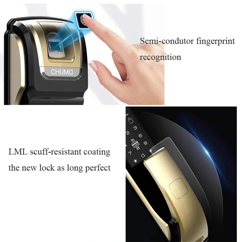 4.5&quot; Display Screen Visible Fingerprint Smart Lock with Light