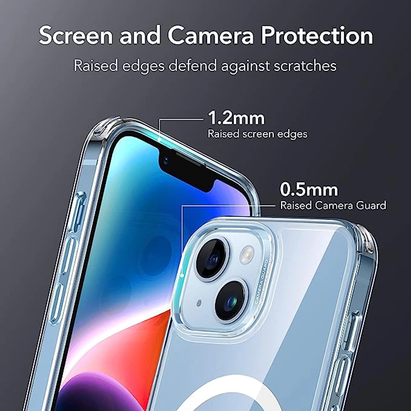 for iPhone15 Shockproof Magnetic Transparent Phone Case