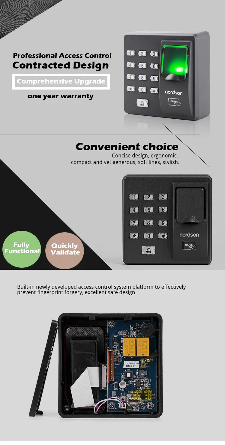 The Most Simple Biometric Biometric Time in Time out Finger Print Access Control Device with ID Card