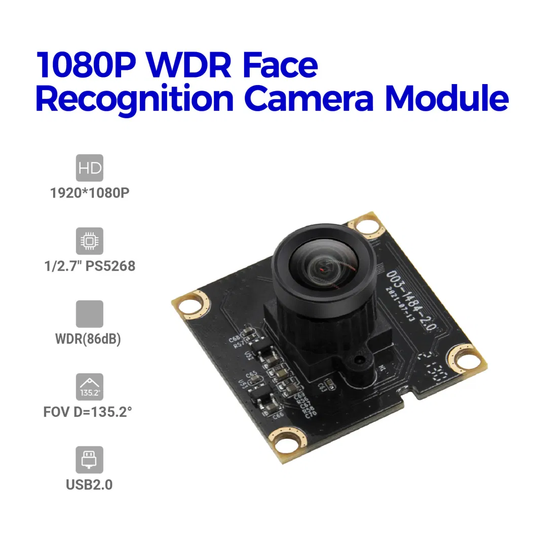 Cost Effective 1080P PS5268 Wide Dynamic Range USB CMOS Camera Module with a Ultra Wide View of Angle for Facial Detection