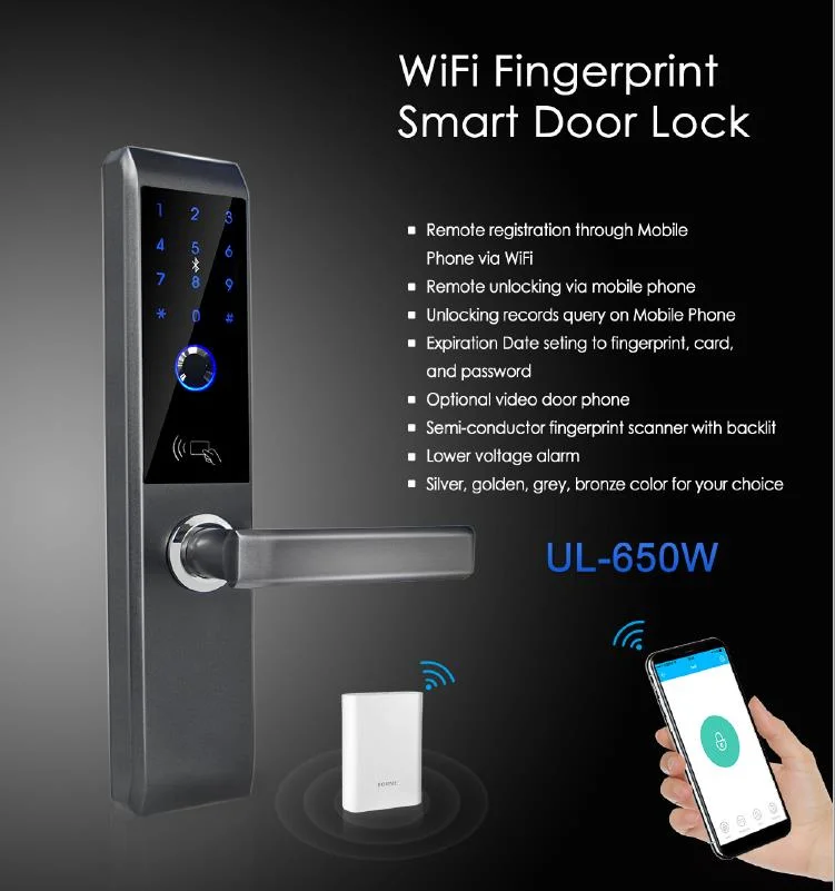 Biometric Fingerprint Door Lock Bluetooth Lock for Company (UL650)