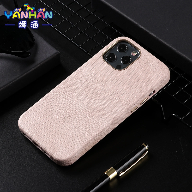 for iPhone15 iPhone14 Lizard Grain Leather Magnetic Drop-Proof Phone Case