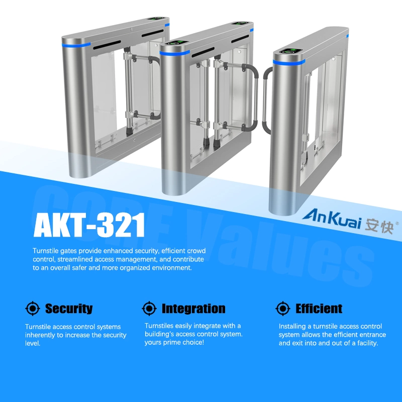 Ankuai Akt321 Single Channel Building Entrance System Security Turnstile Gate Facial Recognition
