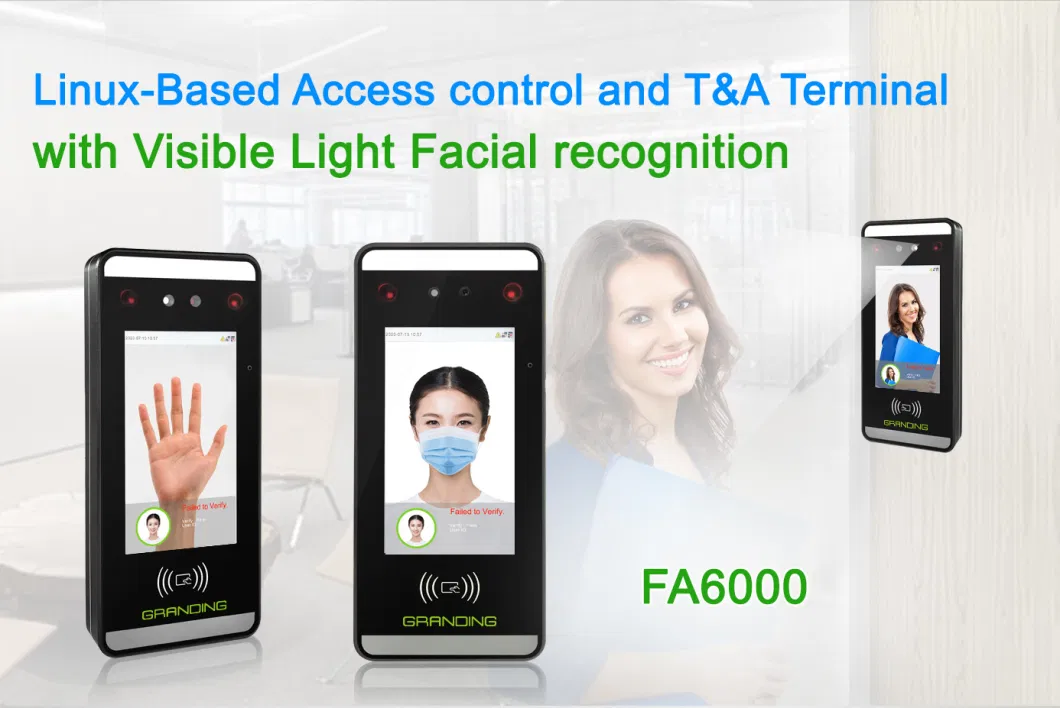 5 Inch Web Cloud Server Software Face Recognition Time Attendance and Access Control Terminal with Palm Reader