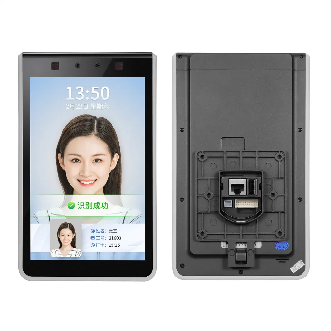 8 Inch IPS Touch Screen Biometric Face Recognition Access Controller Dynamic Facial Access Control Time Attendance Terminal