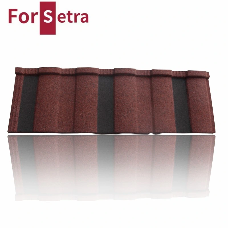 Green Building Materials Light Soundproof Roman Roofing Tile with Solid Colorful Stone and Fingerprint Resistance Steel