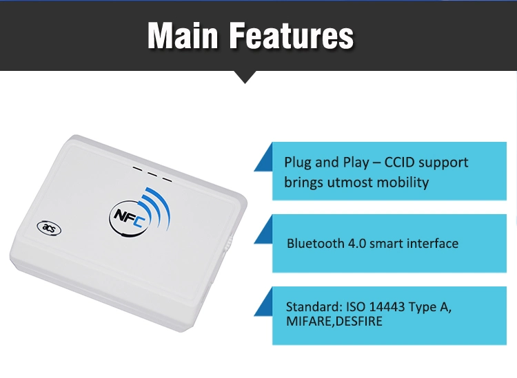 Bluetooth Contactless USB Mini Handheld 13.56MHz NFC RFID Smart Card Reader Writer (ACR1311U-N2)