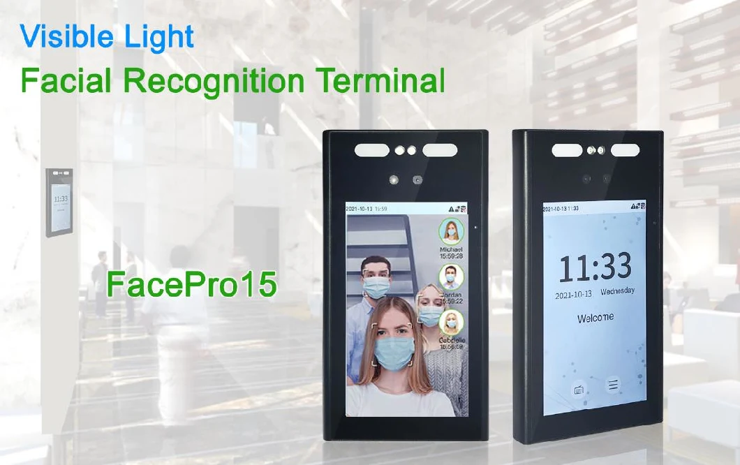 7-Inch Big Screen Biometric Facial Recognition Time Attendance and Access Control All-in-One Machine (FacePro15)