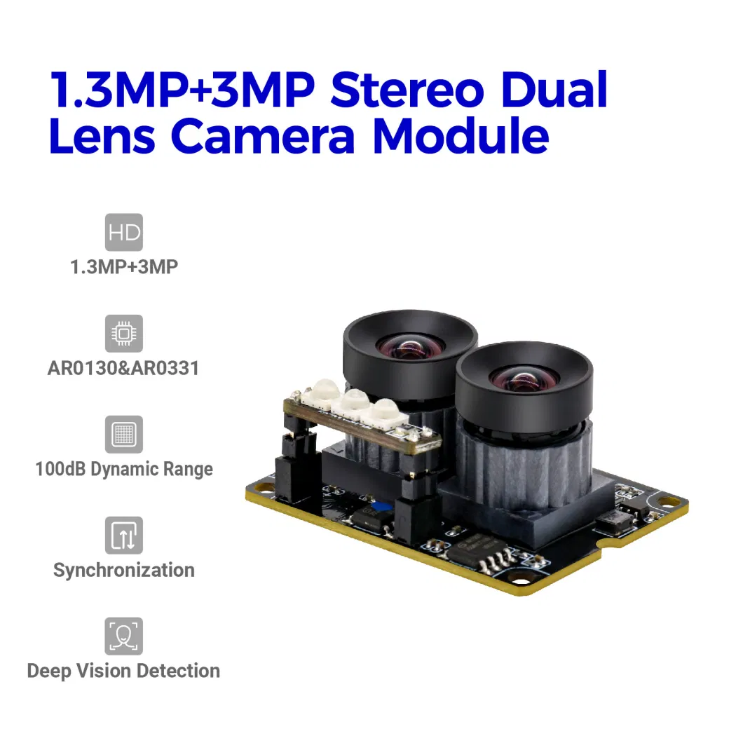 1.3MP 3MP UVC OTG 89degree Dual Lens Camera Module for Accurate Facial Detection