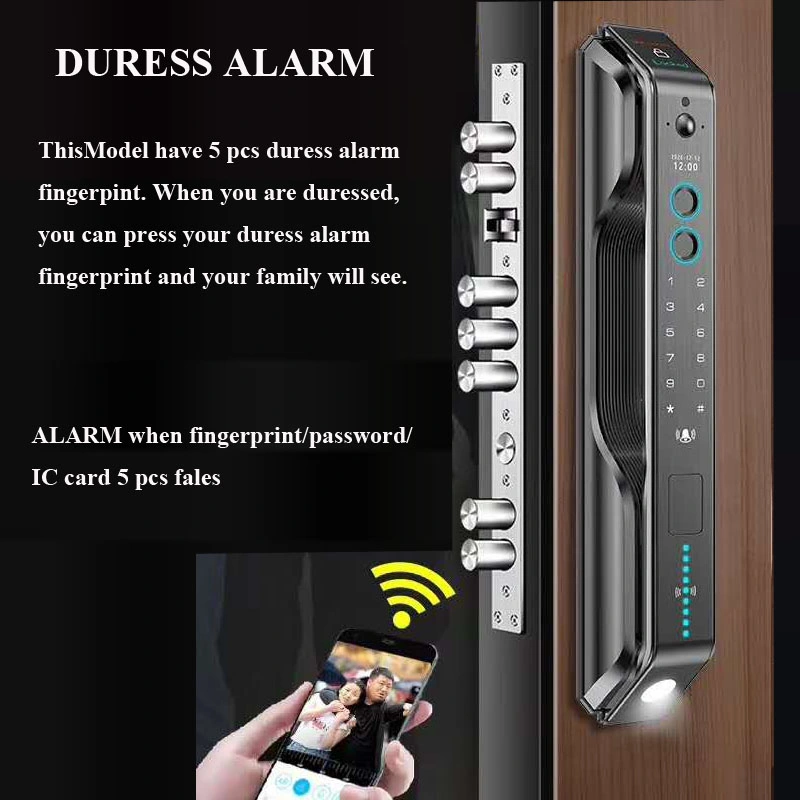 Double Fingerprint Password Card Mobile Remote Unlock Smart Lock