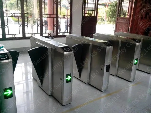 ISO9001 Verified Theme Parks Flap Barrier Entry/Exit Facial Recognition Wing Turnstile Gates Driven