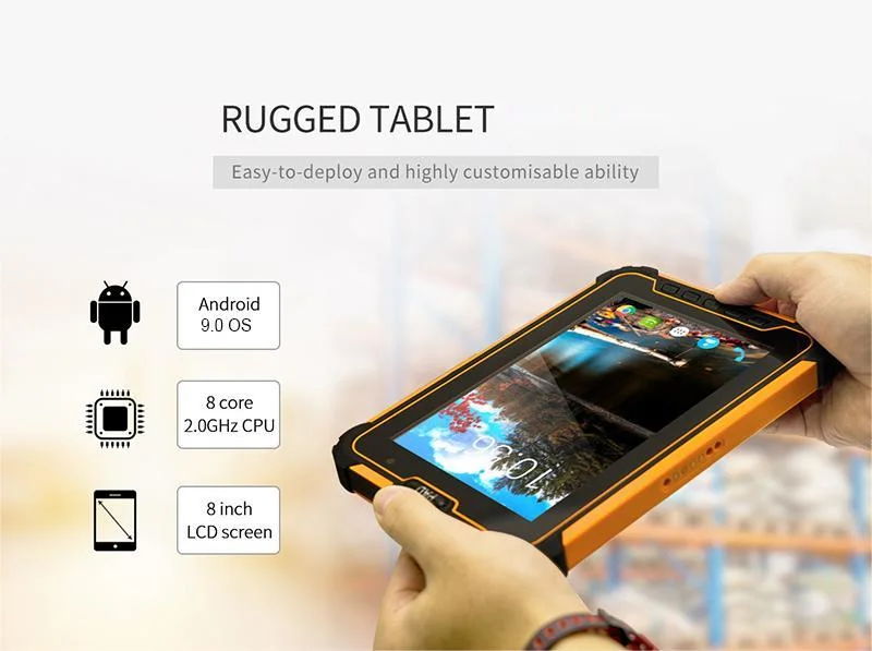 8&quot; NFC Fingerprint Identification Wireless Charging Rugged Android Tablet