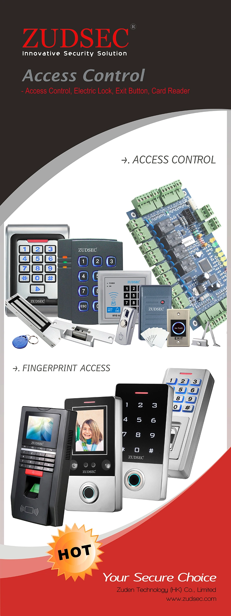 Factory Supply Touch Metal Facial Recognition Biometric RFID Fingerprint Door Access Control