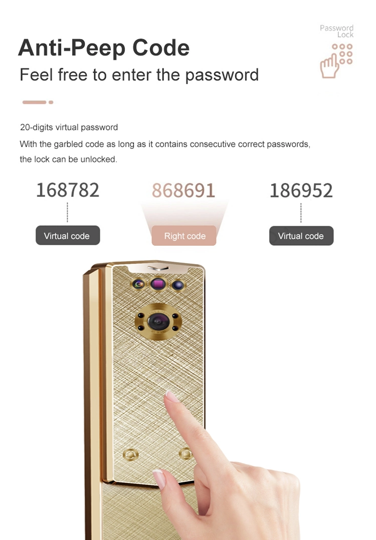 3D Face Recognition Fingerprint Rifd Card Password WiFi Tuya Smart Door Lock