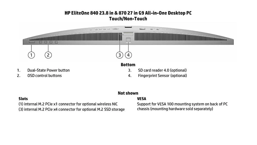 Eliteone 870 G9 Nt 27&quot;Aio Computer I3 8g 256gssd Win11PRO (QHD2560*1440)