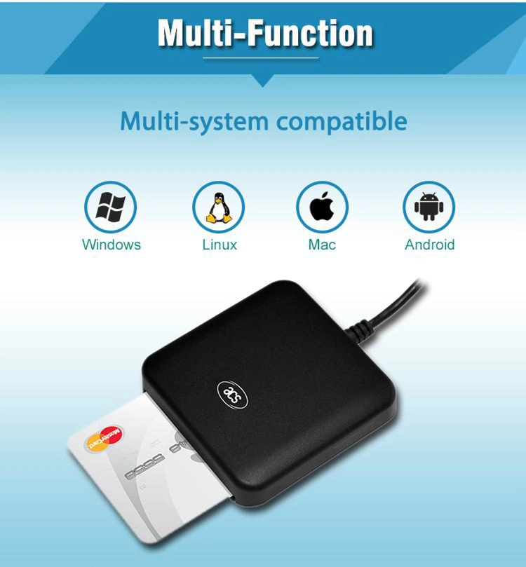 Android ISO7816 13.56MHz RFID USB-C Smart Chip Card Reader and Writer Machine ACR39u-U1