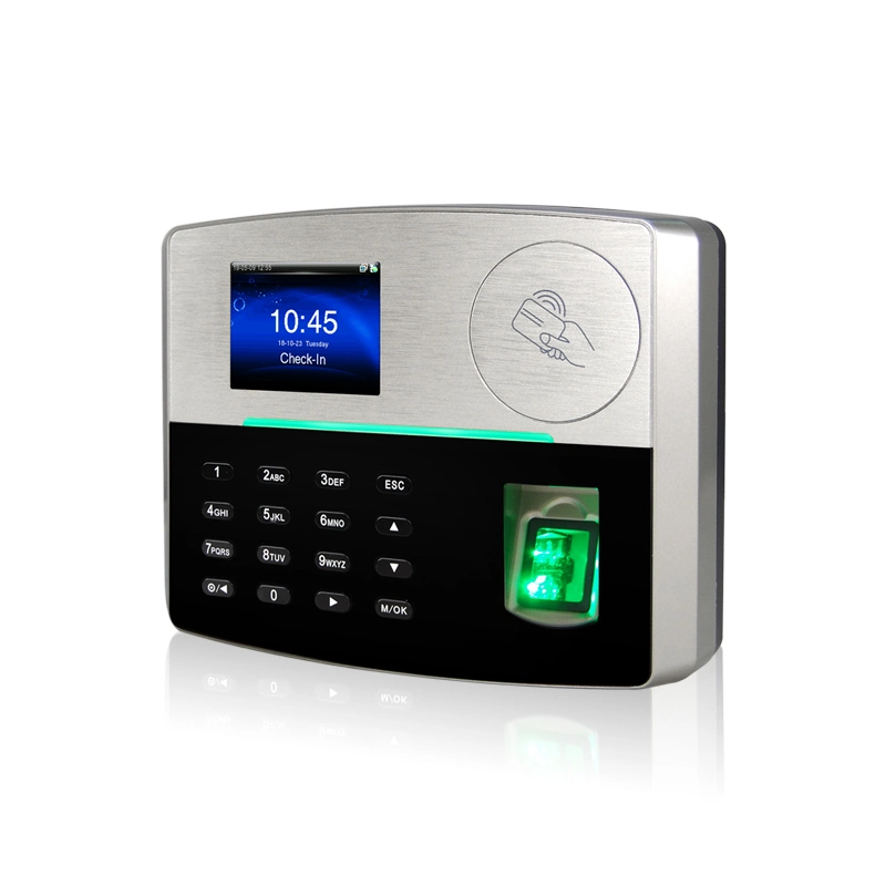 RFID Card Time Attendance Device with Fingerprint Reader and Back up Li Battery