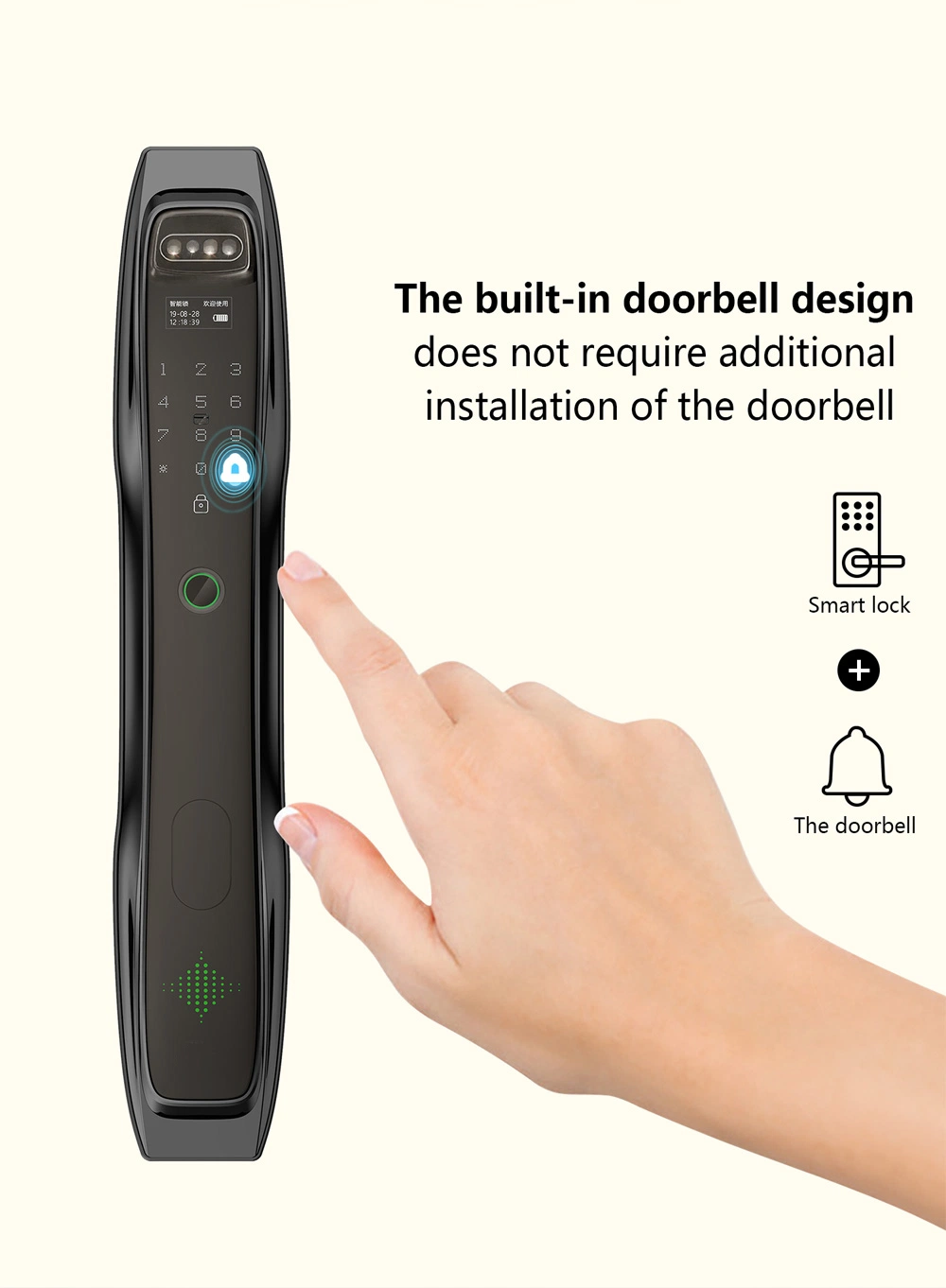 3D Face Recognition Fingerprint Image Transmission Door Viewer Smart Lock