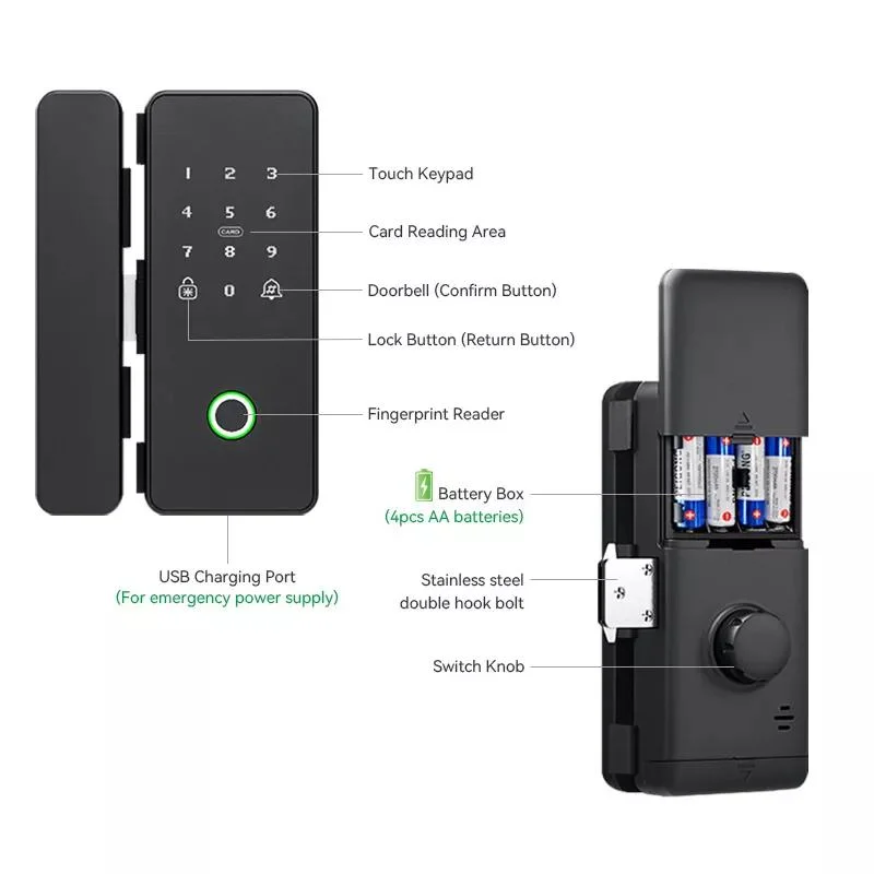 Punch Free Double Door Intelligent Identification Fingerprint Electronic Door Lock