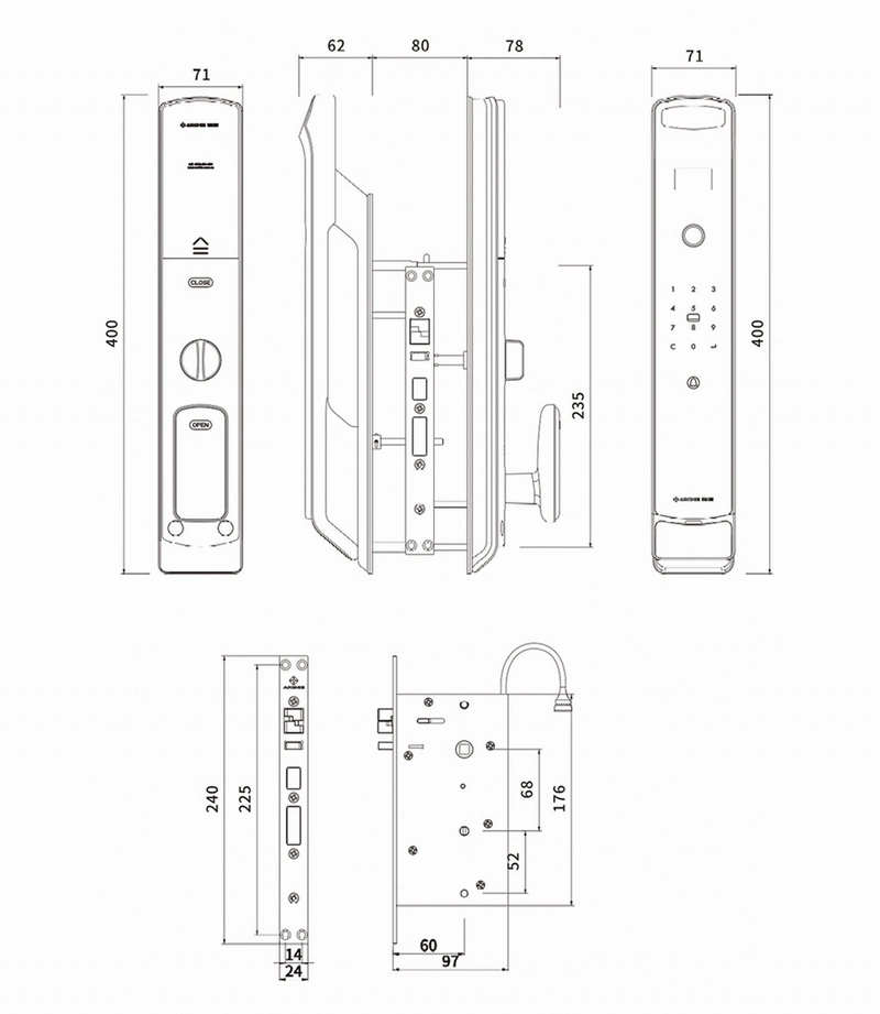 Archie Automatical Face Fingerprint Combination Card Tuya Smart Door Lock