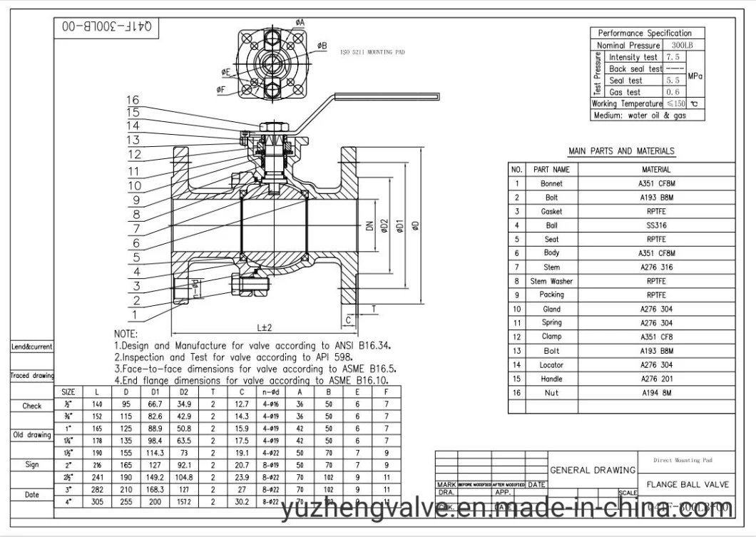 JIS 10K 2PC Face to Face Flanged Ball Valve