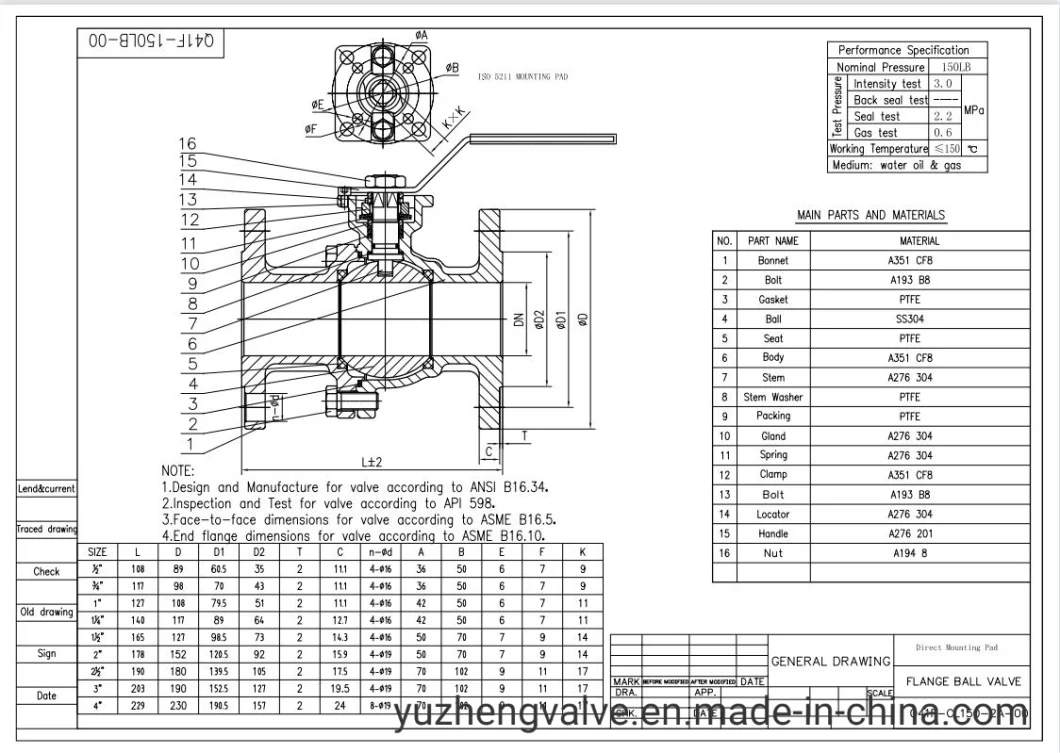 JIS 10K 2PC Face to Face Flanged Ball Valve