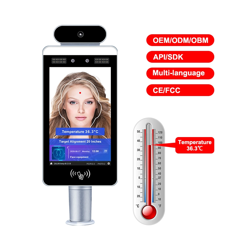 Rilevamento della temperatura del riconoscimento facciale del tornello gate di sicurezza del lettore di schede RFID