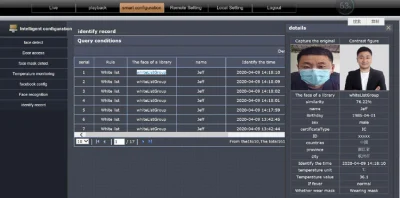 Face Recognition измерение температуры тела человека Sg-Htm7203 камеры контроля доступа (-W)