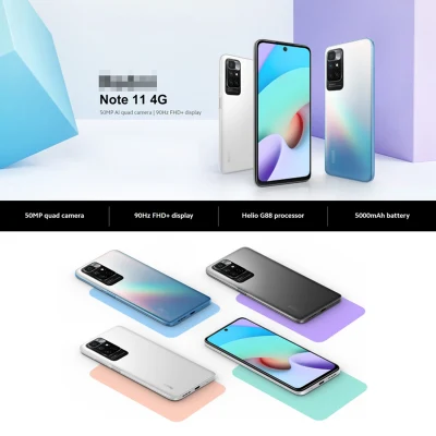 2022 Оригинал Примечание 11 Мобильный телефон 4G 6GB+128GB для Mi Идентификация лиц и отпечатков пальцев в службе поддержки мобильных телефонов