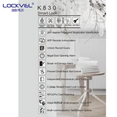 K830- 3D Face Recognition Full-Automatic Smart с клавиатуры Fingprint замка двери водителя