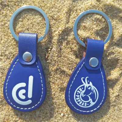 Пользовательский размер 13,56 МГц Ultralight C NFC Keytag RFID Leather Read Записать тег ключа