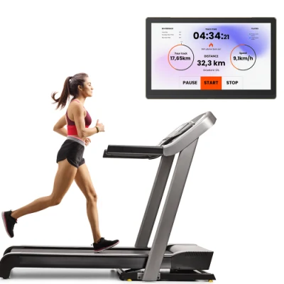  Android Linux Heart Rate Pulse Finger Print Face ID Unlock (Android: Разблокировка идентификатора лица для пуль Тренажерный зал для тренажерного зала IoT Smart Rгребля Cross Trainer Equipment Встроенный планшет для коучинга