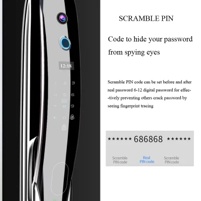 Алум. Материал сплава в реальном времени Intercom Visible Fingerprint Password Lock