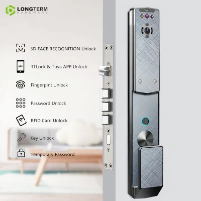 Распознавание лиц 3D Fingerprint RIFD Card Password WiFi Tuya Smart Замок двери