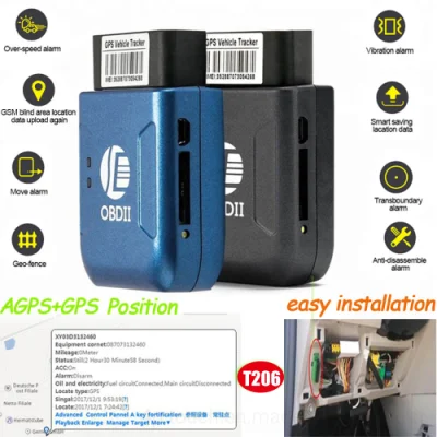 2G GSM простой работы управления парком OBDII устройство для отслеживания GPS Car автомобиль автомобильный T206
