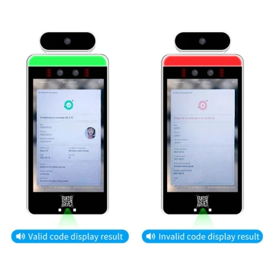 Новые продукты Touchless цифровой зеленый проход сканера код QR устройства чтения карт памяти 8-дюймовый биометрический контроль доступа термометра распознавания клеммы измерения температуры