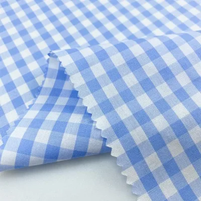 Горячая распродажа популярные 100% хлопок Белый Голубой Plaid Check Yarn Дед Гингем