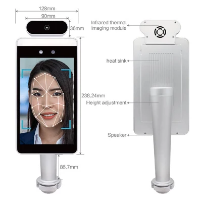 Тело человека измерение температуры датчика вертикального Face Recognition интеллектуальный контроль доступа