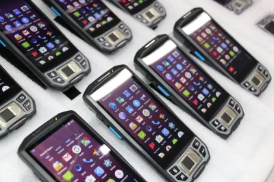 Портативный биометрический портативный КПК Android считыватель отпечатков пальцев 1D 2D Сканер QR-кодов для проверки выбора