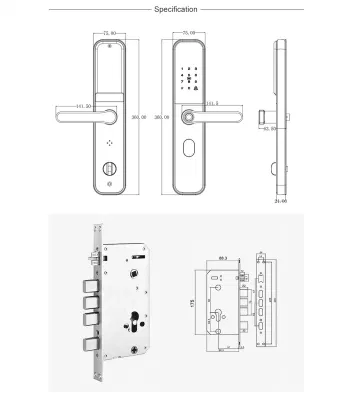 Умный дверной замок TTLOCK, с ручкой, сканер отпечатка пальца, цифровой замок, сканер отпечатка пальца, Wi-Fi, Управление по Bluetooth