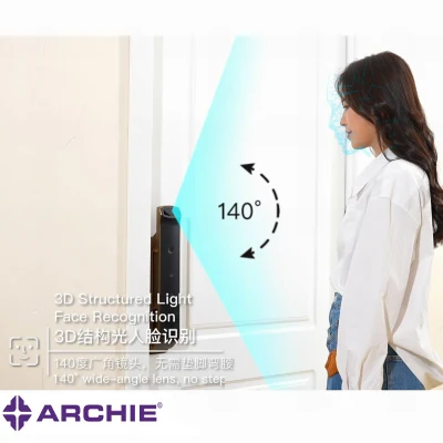 Арчи Automatical лицевой стороной считывателя отпечатков пальцев комбинации карт Smart Tuya замок двери водителя
