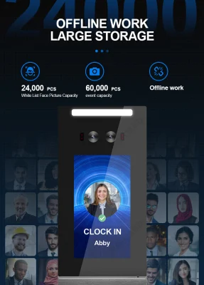 5-дюймовый посещаемости система свободного программного обеспечения Face Recognition вывод времени присутствия