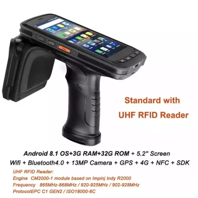 Штриховой код WiFi 4G многофункциональные Android UHF RFID КПК беспроводных карманных UHF RFID считыватель с NFC Чэринг базы для управления запасами